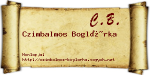 Czimbalmos Boglárka névjegykártya
